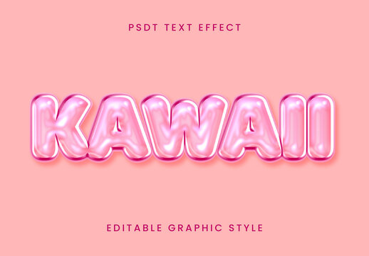 Pink Glossy Inflatable Text Effect