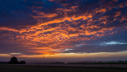 Dramatic Sunset Sky with Intense Cloud Colors