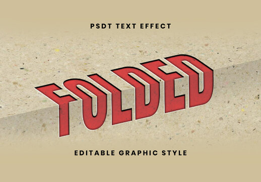 Red Rustic Folded Craft Paper Text Effect Torn Rustic 3D Font