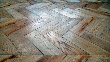 Herringbone Wood Floor Texture with Natural Wear