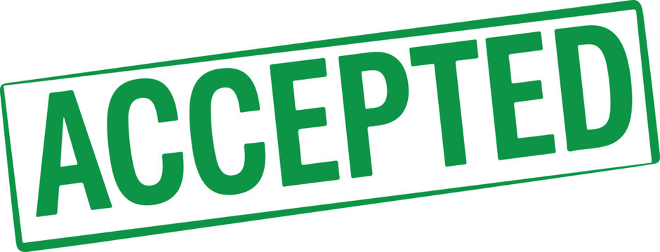 Green accepted stamp approved confirmation