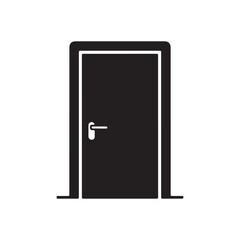 Door icon vector sign illustration on white back ground