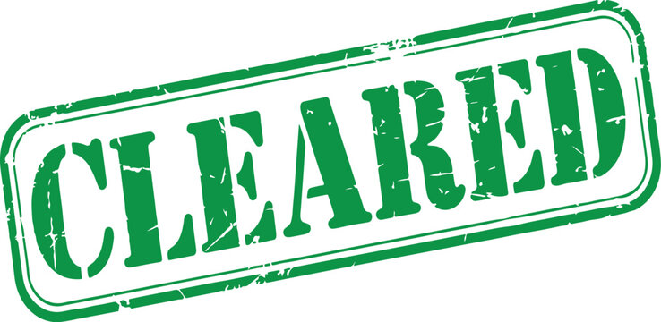 Green Cleared Stamp rubber stamp approved