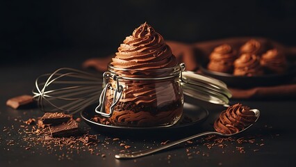 World chocolate day celebration with whipped chocolate delight