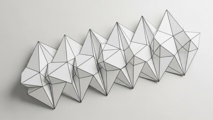 Abstract Wireframe Geometric Shapes 3D Render