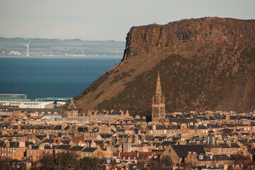 arthur's seat towering over edinburgh