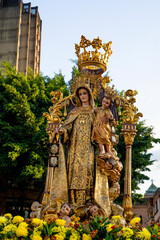 Fototapeta premium Procession of the Virgin of Carmen - Religious image of the Catholic Church