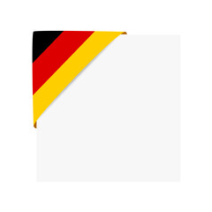 German Flag Folded Corner Ribbon on Transparent Background. Flag of Germany. 