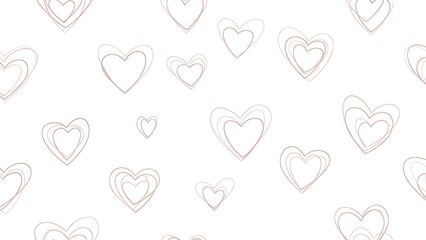 A collection of hand drawn hearts on a white background