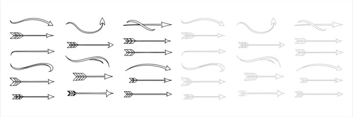 Collection of various arrow icons in different styles and directions