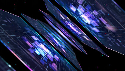 Futuristic digital abstract image of interconnected data