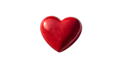 Fototapeta premium Single Red Heart Isolated with Soft Shadow – Minimal Valentine Concept