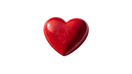 Single Red Heart Isolated with Soft Shadow – Minimal Valentine Concept