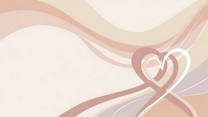 Intertwined hearts in pastel hues abstract design