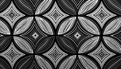 black and white geometric pattern repetitive tile background naive and ethnic art inspiration