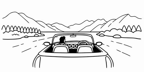 Serene Mountain Lake Drive in Convertible