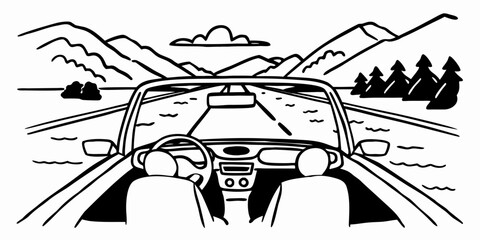 Serene Mountain Lake Drive in Convertible