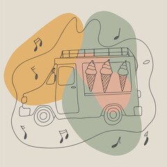 Colorful Ice Cream Truck with Fun Music