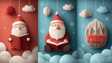 Enjoying Christmas cheer with Santa Claus in a whimsical winter wonderland