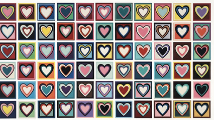 Seamless geometric pattern design set featuring vector illustration square texture with vintage color alphabet symbols and web icons for textile wallpaper