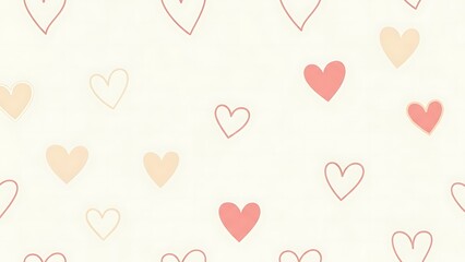 A digital illustration of various colored hearts on a white background