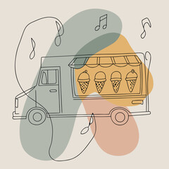 Colorful Ice Cream Truck with Fun Music