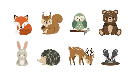 Naklejka premium Whimsical forest creatures illustration