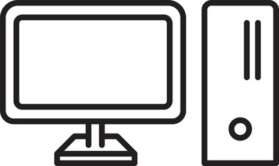 デスクトップパソコンのフラットアイコンイラスト
