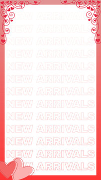 Valentine Pink Frame Social Media Story Template for New Arrival Product Ecommerce 9:16 Transparent Background