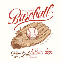 Baseball gloves artwork for t shirt, Baseball slogan t shirt design. Sports print design for Women, men, girl, and boys. Typography posters, stickers, background and others.