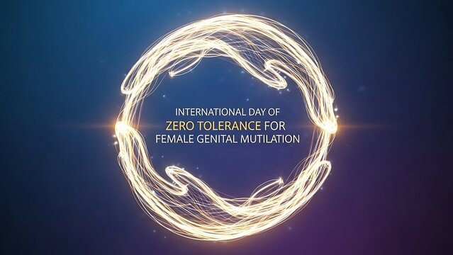 International day of zero tolerance for female genital mutilation awareness campaign symbol