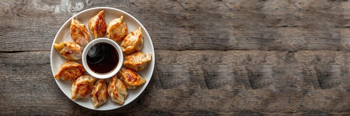 Pot Stickers, Gyoza arranged for serving, highlighting bite-sized dumplings, culinary presentation focus