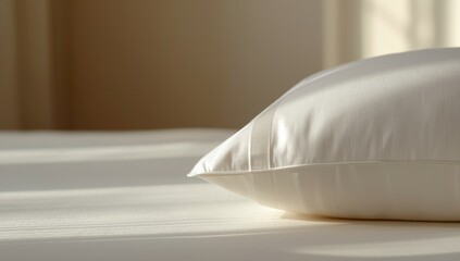 Cotton fiber pillow corner with a satin stripe design used for protection and aesthetic enhancement in bedding, World Sleep Day