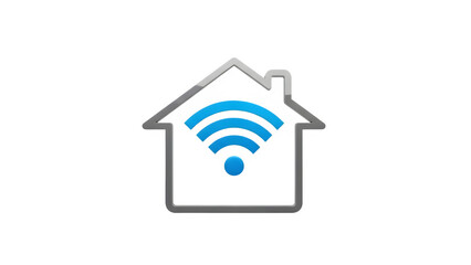 Wi fi home network symbol isolated on transparent background