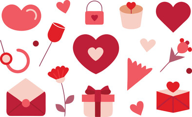 Valentine's day elements heart gifts arrangement