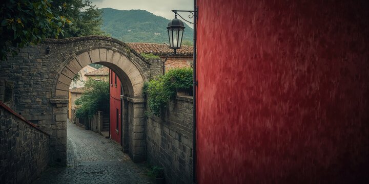 Apricale's historic cityscape with old buildings and winding roads, highlighting preservation and travel