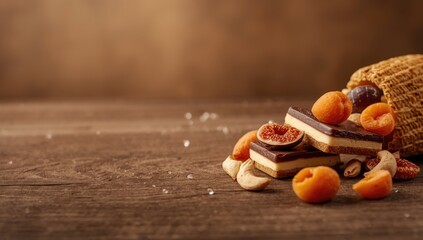 Selection of dried fruit and smooth candies arranged for sale, highlighting snack options and packaging