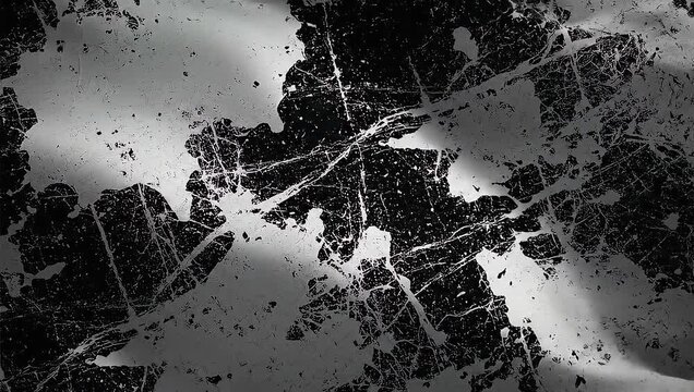 Abstract Dark Grayscale Fractured Glass Textures In Motion.