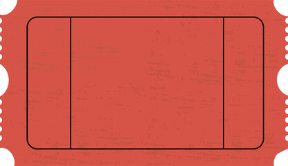 Blank Vintage Red Paper Ticket Isolated on Transparent Background