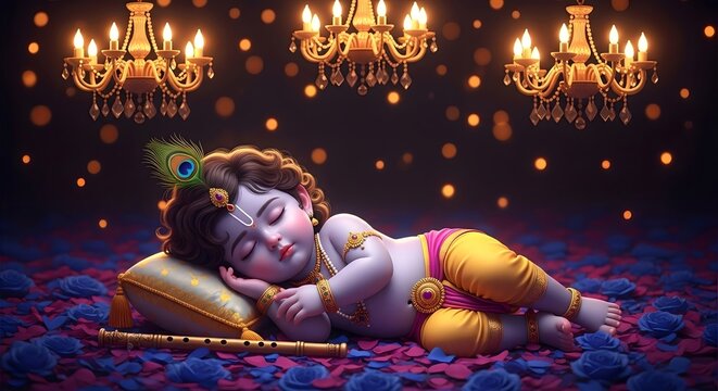 Sleeping krishna wallpaper baby krishna images krishna janmashtami krishna art hd wallpaper