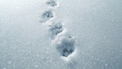 Animal fur pattern pressing into snow, highlighting seasonal animal adaptation