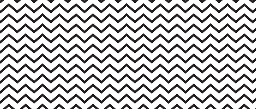 Horizontal zigzag lines background. Black and white zig zag pattern. Parallel jagged stripes texture. Minimalistic graphic print. Vector illustration