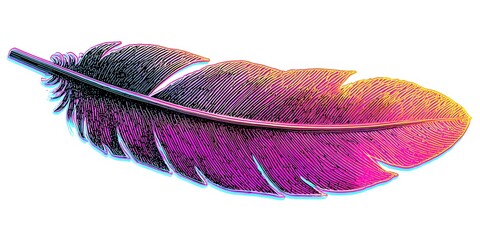 Soft, elegant feather on clean white surface, offering a serene and neutral subject for natural decor visuals