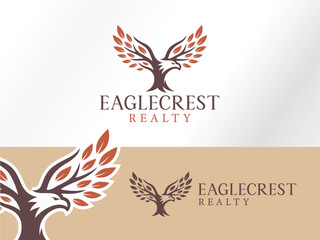 Obraz premium Eagle Tree Real Estate Logo Design Vector