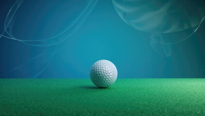 Close-up of golf ball resting on screen surface designed for user interface layout, durability
