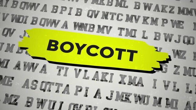 Boycott Title Font Change Animation With Yellow Highlighted Text
