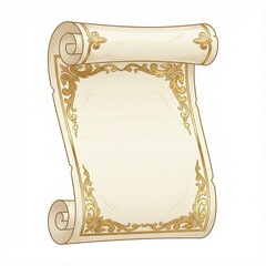 Ornate Golden Scroll With Elegant Parchment Texture