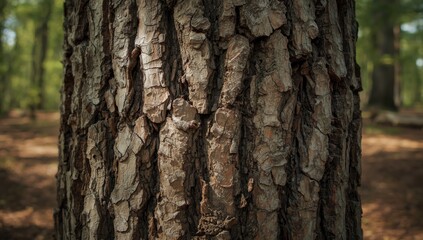 Naklejka premium Detailed tree bark surface highlighting organic textures suitable for nature backgrounds and environmental visuals