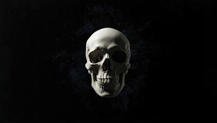 Dark-themed skull graphic designed for visual impact in digital media or art projects