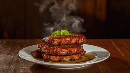 Pork meat on a grill during outdoor cooking, emphasizing grilling safety and maintenance practices, National Barbecue Week